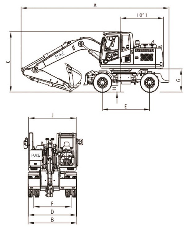 Excavadora sobre ruedas, FK150-9L
