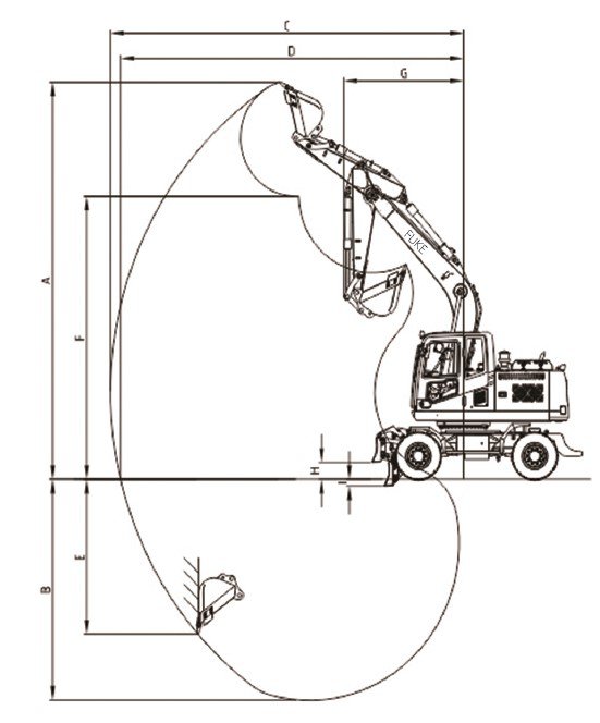 Excavadora sobre ruedas, FK150-9L