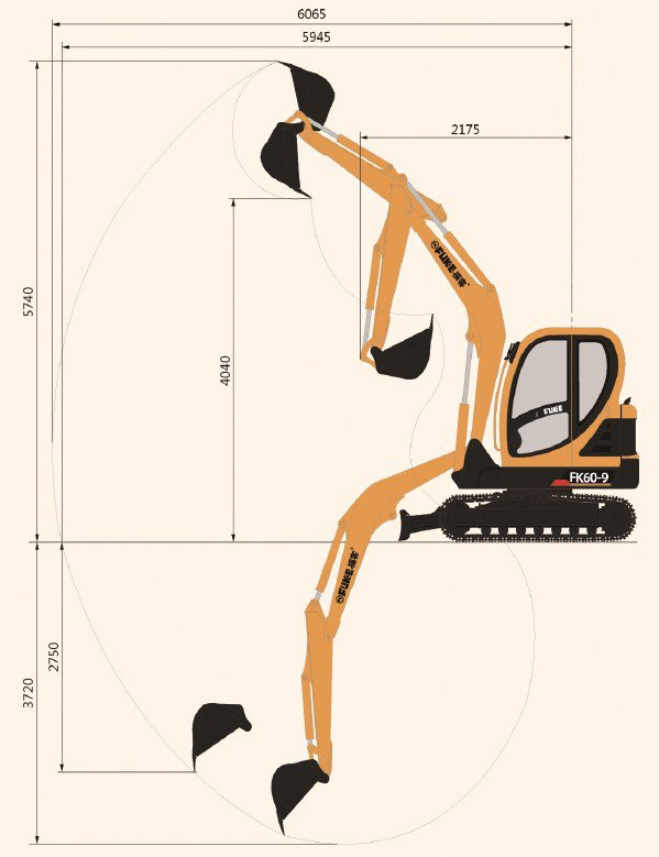 Excavadora sobre oruga, FK60-9